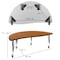Flash Furniture Half Round 30 W, 60 L, 25 H, Chrome, Laminate, Particleboard, Steel, Wood Grain XU-A60-HCIRC-OAK-T-P-CAS-GG - alternate 5
